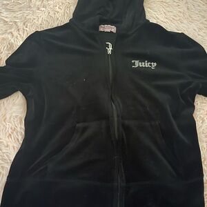Juicy Couture Black Velour Zip-Up